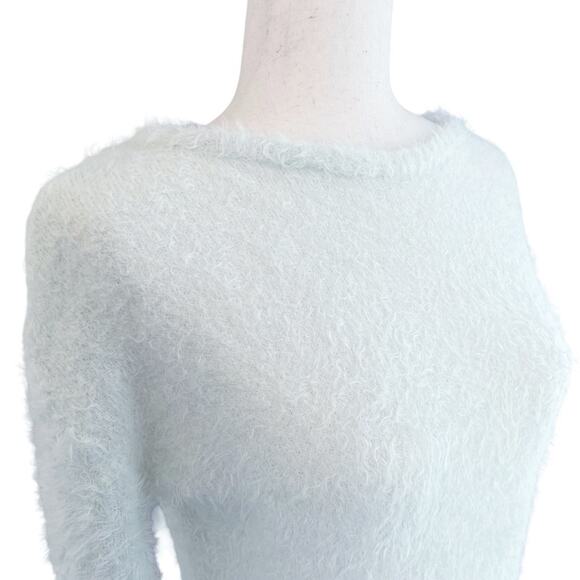 GELATO PIQUE Super Soft Fuzzy Pale Mint Green Sweater OS (fits like S) - Picture 2 of 6
